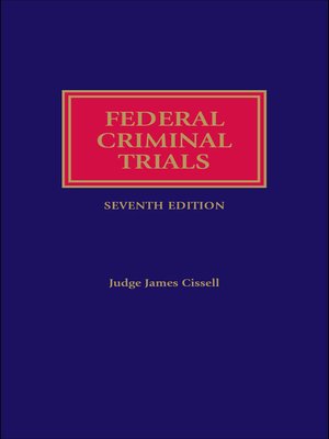cover image of Federal Criminal Trials